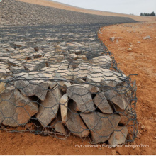 Woven Iron Wire Gabion Mesh Basket Retaining Wall Design With Stone Filled Gabion